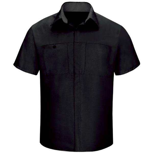 Workwear Outfitters Men's Short Sleeve Perform Plus Shop Shirt w/ Oilblok Tech Black/Charcoal, 3XL Long SY42BC-SSL-3XL